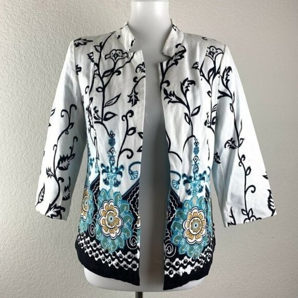 Birch Hill Open Front Paisley Printed Blazer - Picture 1 of 4